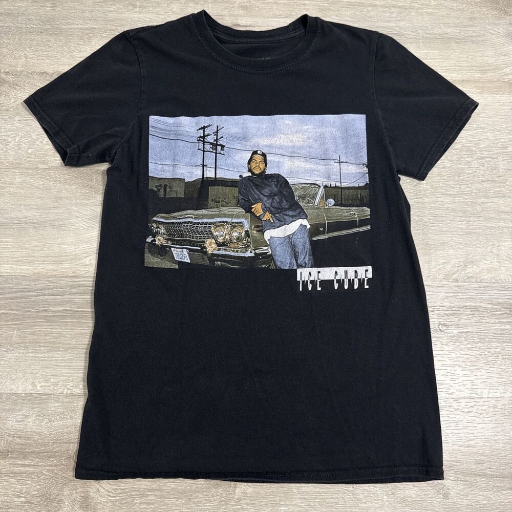 Ice Cube Shirt Impala Lowrider Photo Men's Black Tee Small 100% Cotton